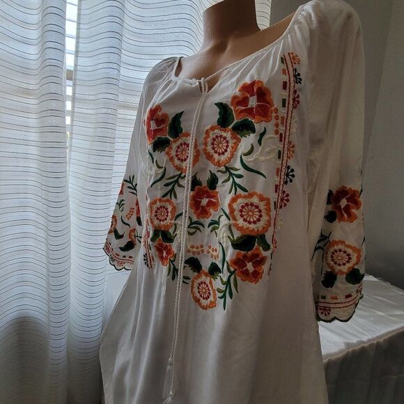 1488 CHIC CONECTION White embroidery Dress Size XL P - Picture 4 of 7